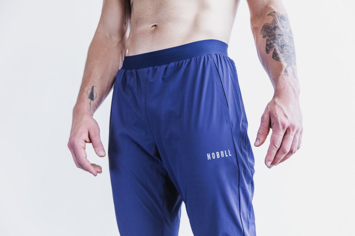 Nobull Lightweight Woven Men's Joggers Navy | Australia (BH0361)